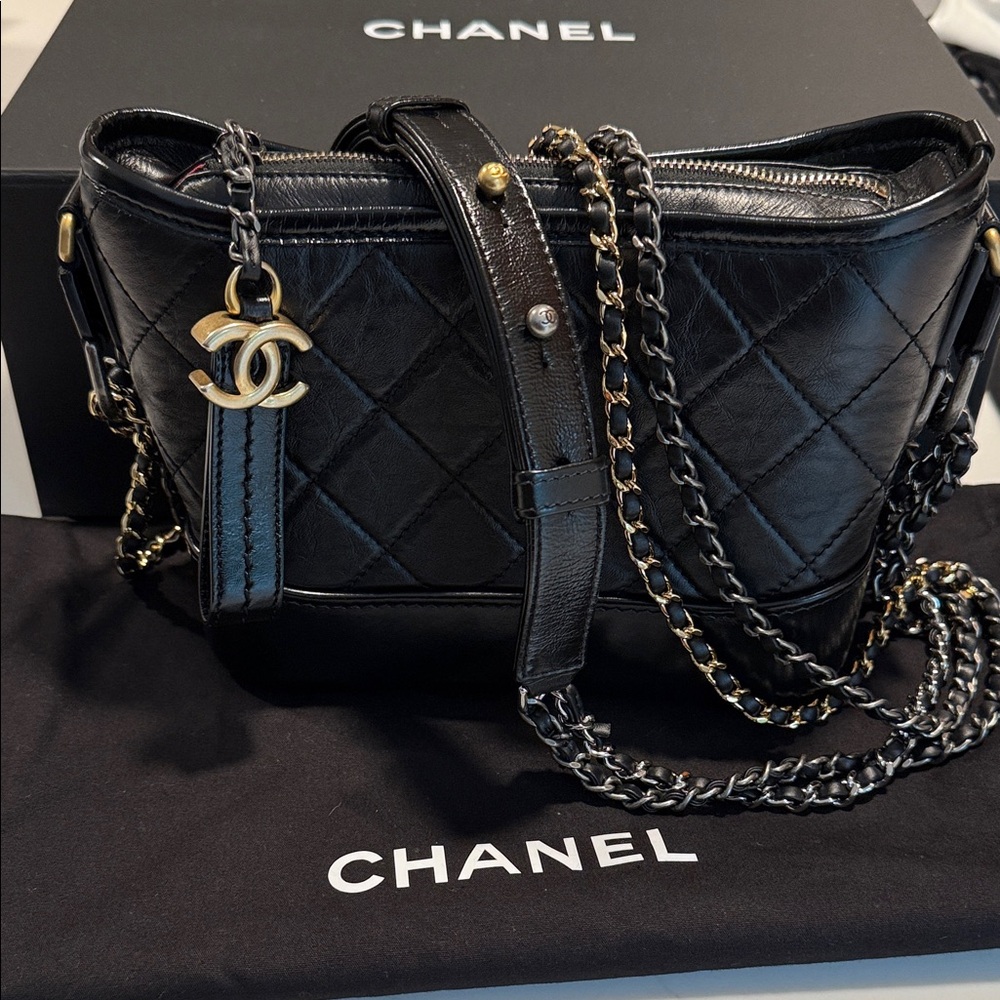 Chanel Black Quilted Gabrielle Small Shoulder Bag